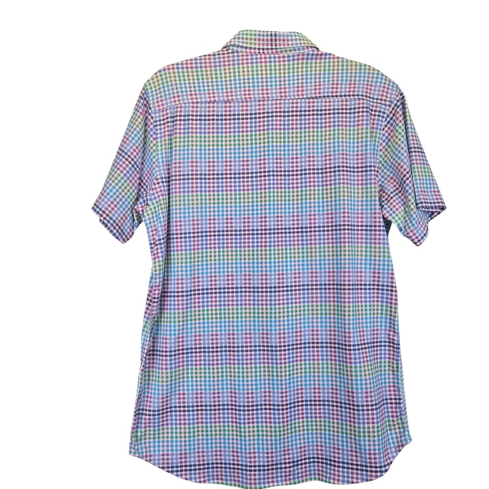 Tailorbyrd Collection‎ Mens Short Sleeve Button Down Shirt Gingham Medium Pastel - Picture 6 of 6
